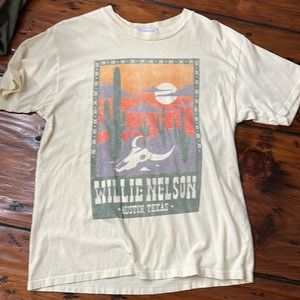 Daydreamer Willie Nelson Band Tshirt One Size Pale Yellow